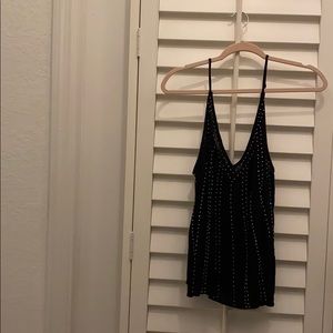 Free People intimately silver beaded black tank